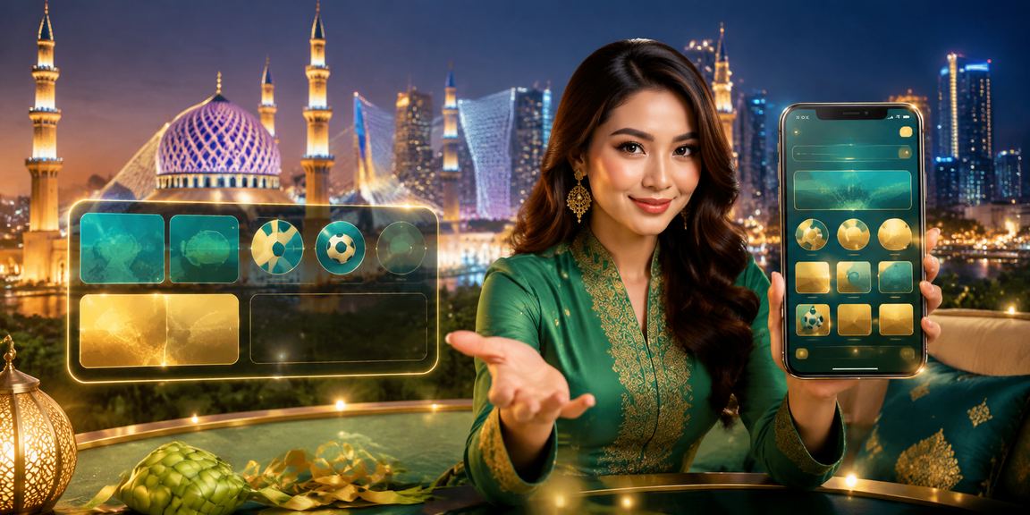 Pemain mengakses perlawanan langsung 889 melalui telefon pintar sempena Hari Raya di Selangor
